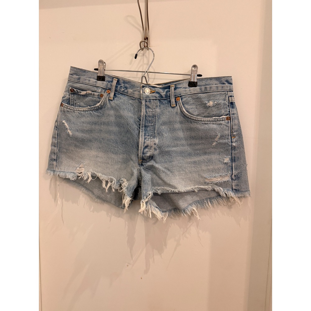 AGOLDE Parker Vintage Cut Off Shorts Size 30 Light Wash Distressed Denim